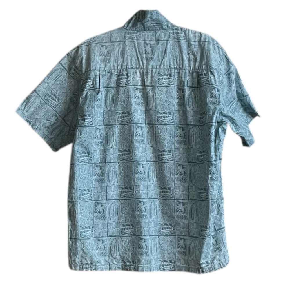 Men’s‎ Favant Blue Hawaiian Surfboard Print Button Down Shirt XL Beach Resort - Picture 3 of 9